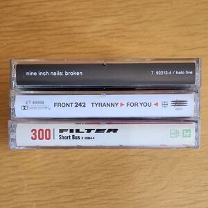 Nine Inch Nails, Front 242, Filter - 1990s Cassette Tapes (Lot of 3)